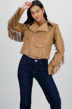 Shasa Fringe Sequin Biker Jacket