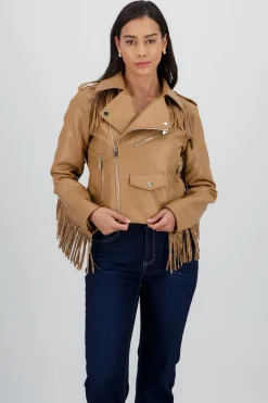 Shasa Fringe Sequin Biker Jacket