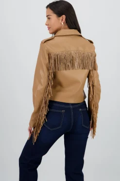 Shasa Fringe Sequin Biker Jacket
