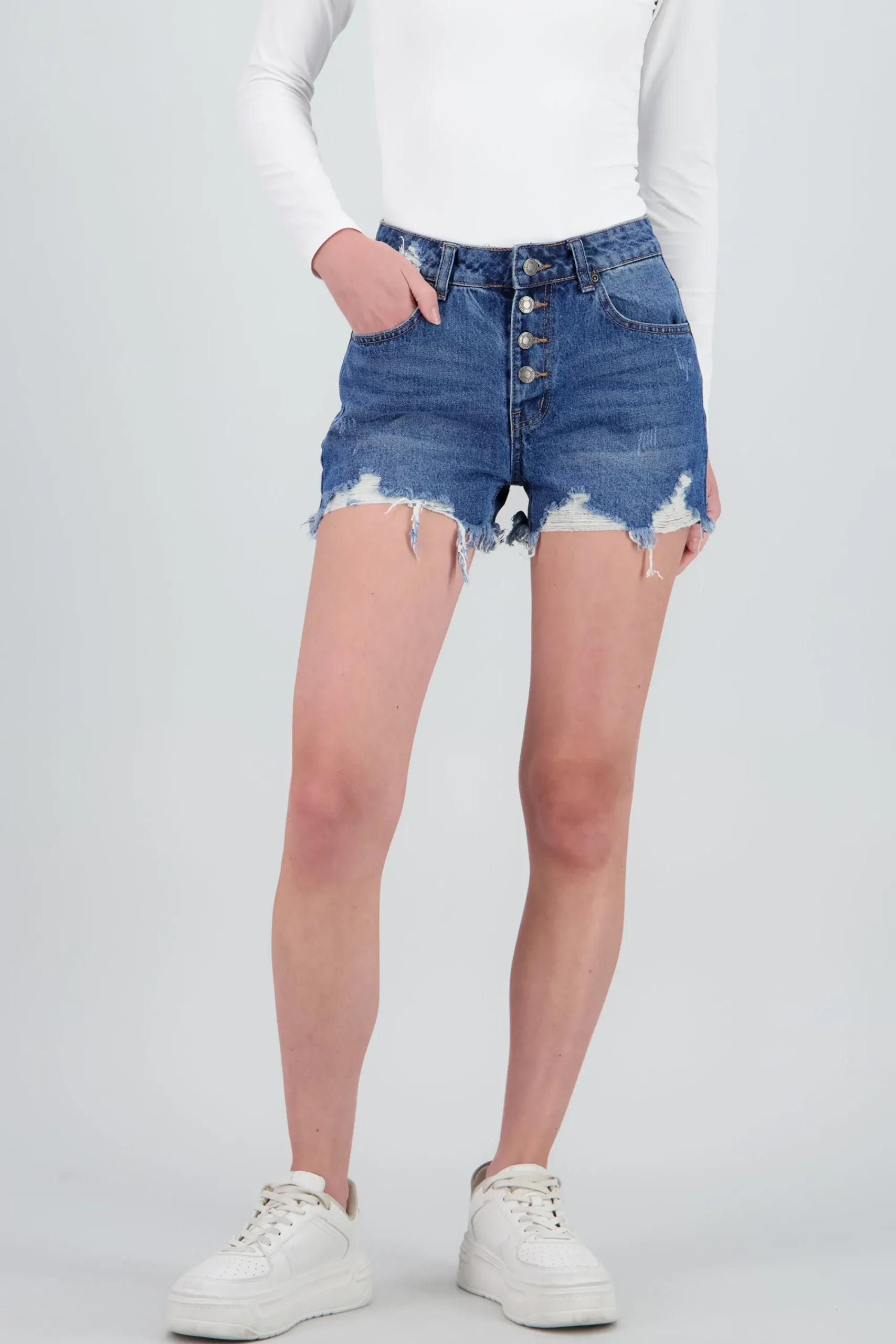 Shasa Fringed Button Shorts