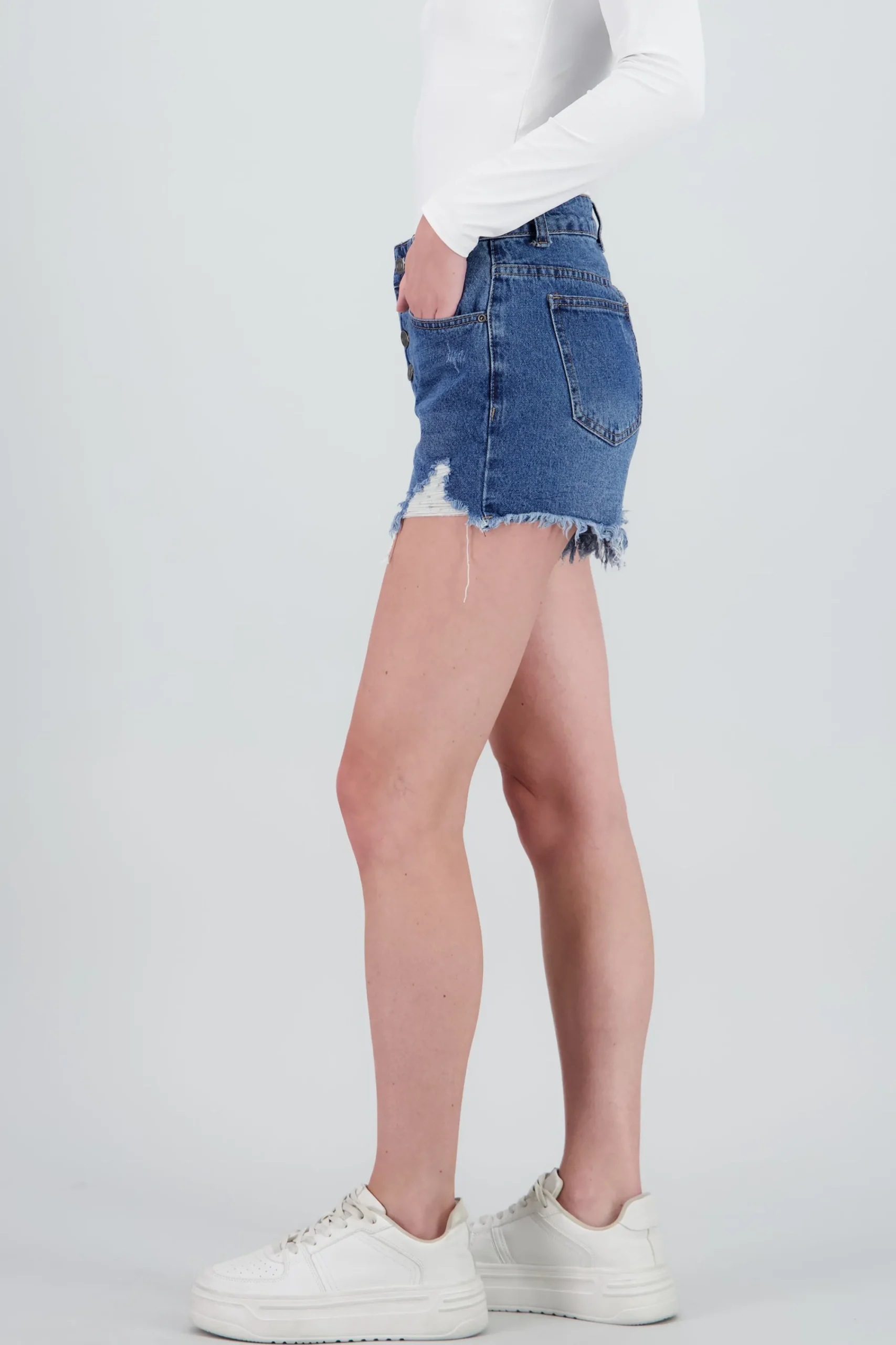 Shasa Fringed Button Shorts