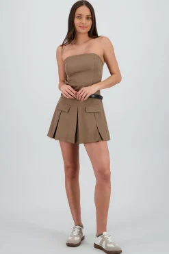 Shasa Front Pockets Romper with Belt