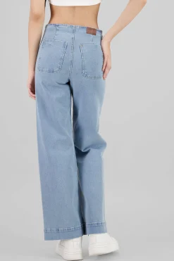 Shasa Front Pockets Wide Leg Jeans