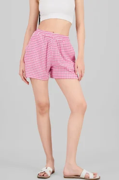 Shasa Gingham Texture Shorts