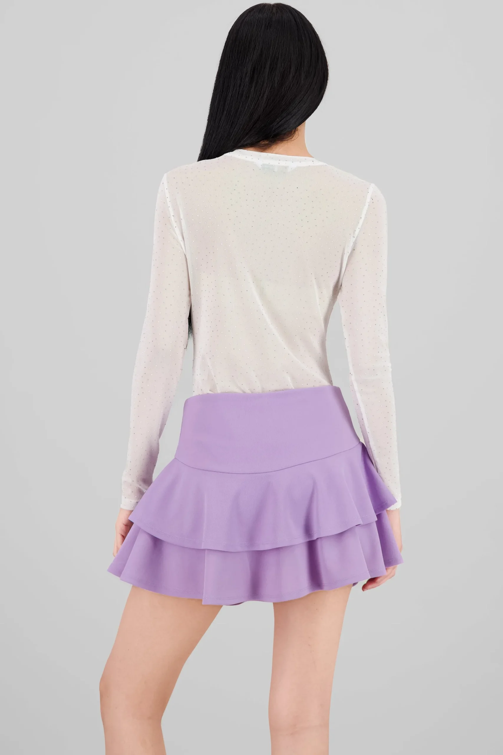 Shasa Glitter Detail Mesh Bodysuit