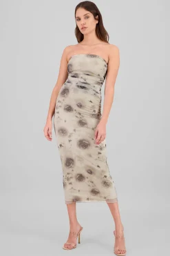 Shasa Glitter Floral Mesh Dress
