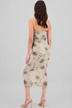 Shasa Glitter Floral Mesh Dress