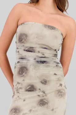 Shasa Glitter Floral Mesh Dress
