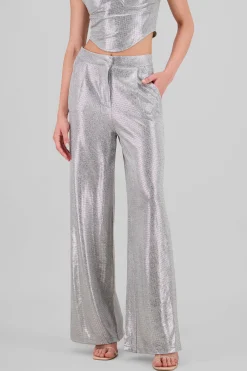 Shasa Glitter Flowy Wide Leg Pants