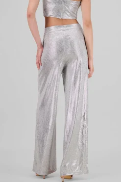 Shasa Glitter Flowy Wide Leg Pants