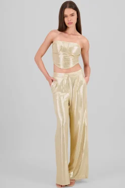 Shasa Glitter Flowy Wide Leg Pants
