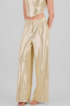 Shasa Glitter Flowy Wide Leg Pants
