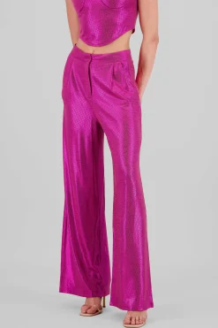 Shasa Glitter Flowy Wide Leg Pants