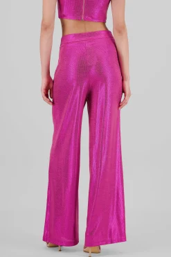 Shasa Glitter Flowy Wide Leg Pants