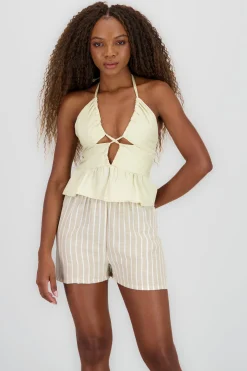 Shasa Halter Cut Out Blouse