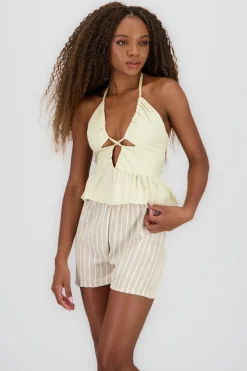 Shasa Halter Cut Out Blouse