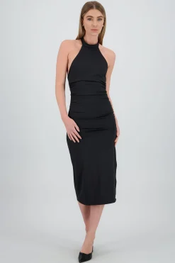 Shasa Halter Draped Midi Dress