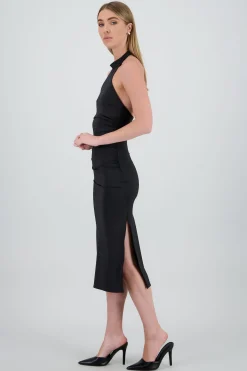 Shasa Halter Draped Midi Dress