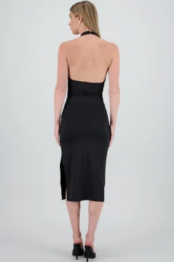 Shasa Halter Draped Midi Dress