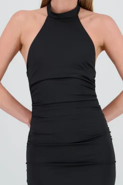 Shasa Halter Draped Midi Dress
