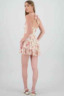 Shasa Halter Dress with Floral Print