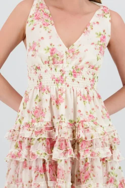 Shasa Halter Dress with Floral Print