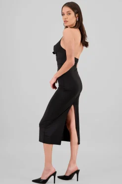 Shasa Halter Neck Cascade Maxi Dress