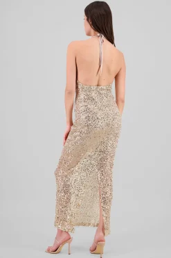Shasa Halter Sequin Maxi Dress