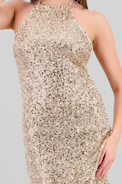 Shasa Halter Sequin Maxi Dress