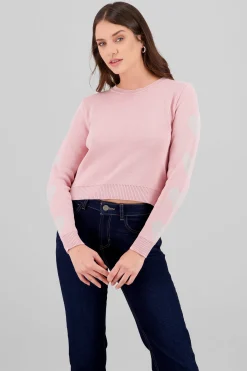 Shasa Heart Detail Sleeve Sweater