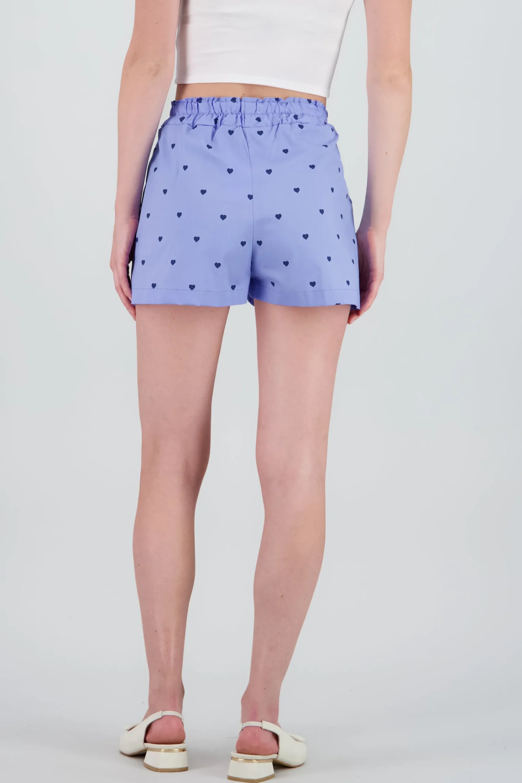 Shasa Heart Elastic Detail Mini Shorts