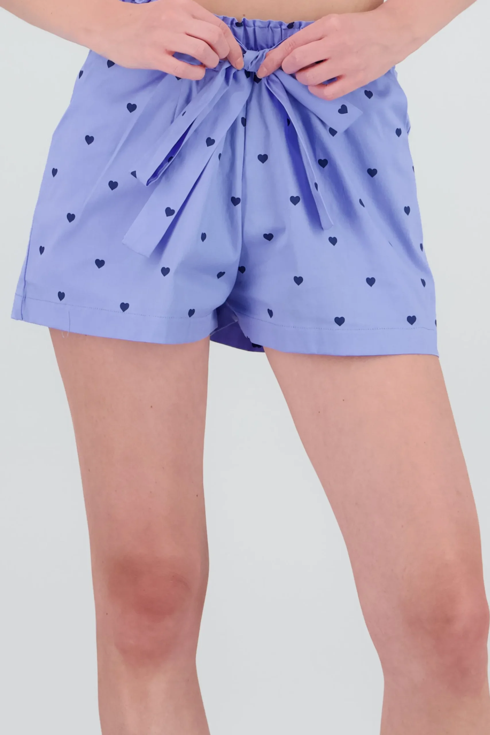 Shasa Heart Elastic Detail Mini Shorts