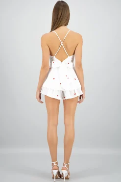 Shasa Heart Embroidered Romper
