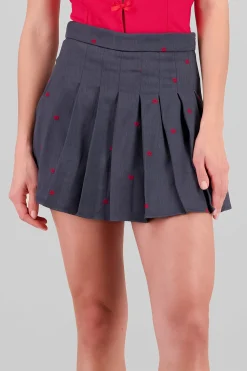 Shasa Heart Pleated Mini Skirt