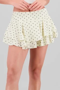Shasa Heart Ruffle Mini Skirt