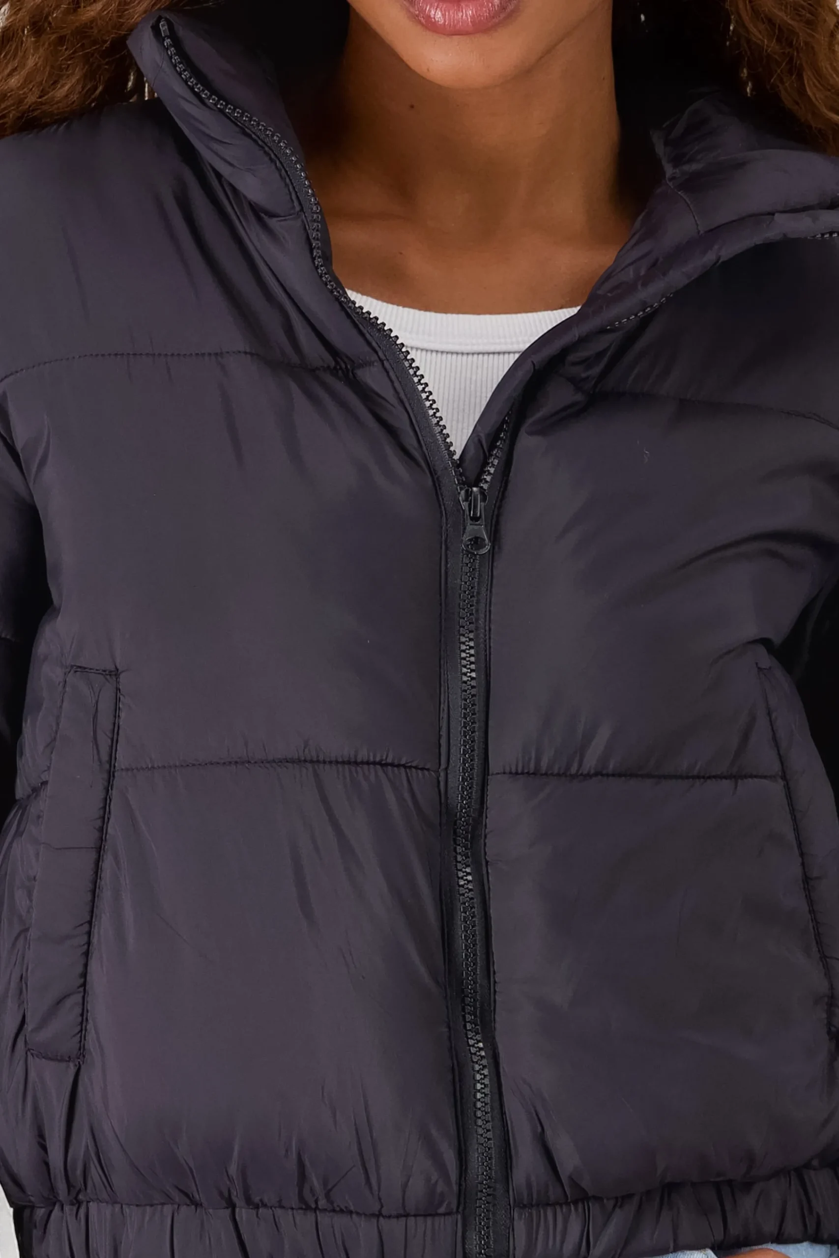 Shasa High Neck Cropped Puffer Jacket