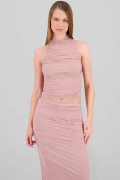 Shasa High Neck Drapped Top