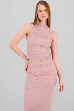 Shasa High Neck Drapped Top