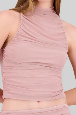 Shasa High Neck Drapped Top