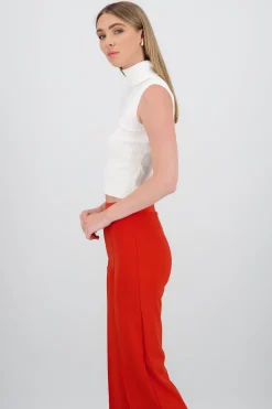 Shasa High Neck Ribbed Top