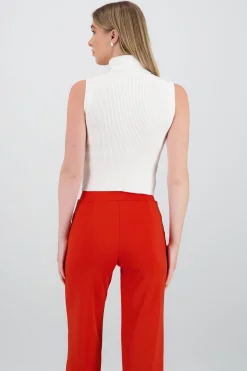 Shasa High Neck Ribbed Top