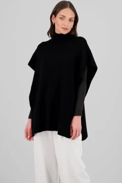 Shasa High Neck Sleeveless Poncho