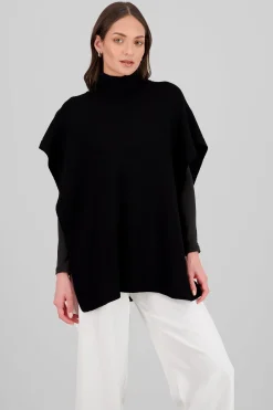Shasa High Neck Sleeveless Poncho
