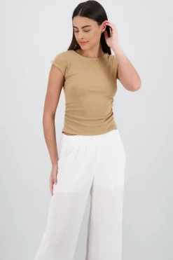 Shasa High Neck Sleeveless Ribbed Top