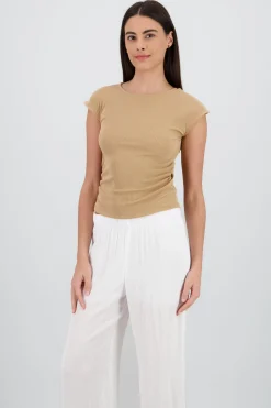 Shasa High Neck Sleeveless Ribbed Top