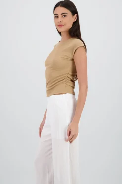 Shasa High Neck Sleeveless Ribbed Top