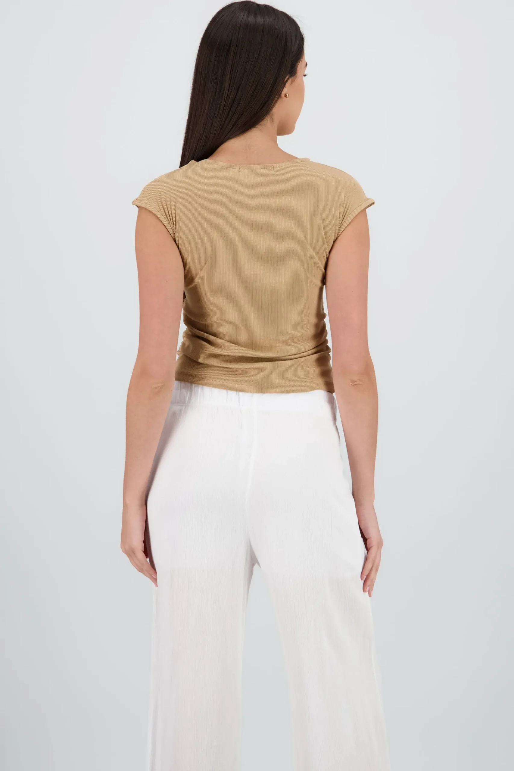 Shasa High Neck Sleeveless Ribbed Top