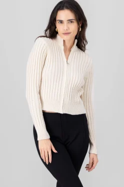 Shasa High Neck Sweater With Zipper