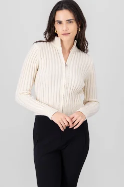 Shasa High Neck Sweater With Zipper