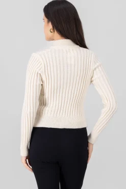 Shasa High Neck Sweater With Zipper